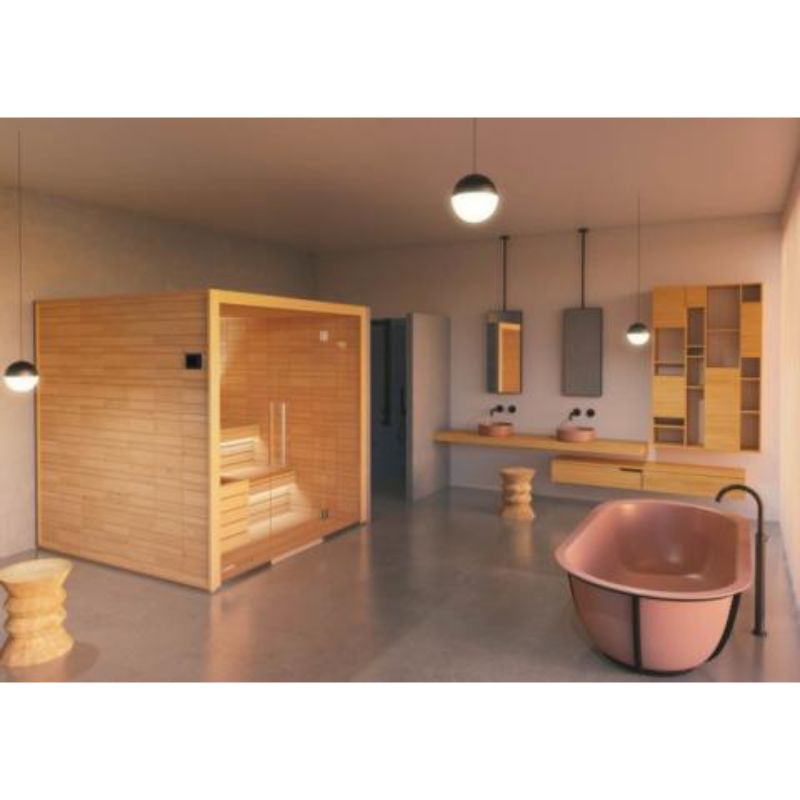 Auroom Electa Indoor Steam Sauna Kit - in a bathroom
