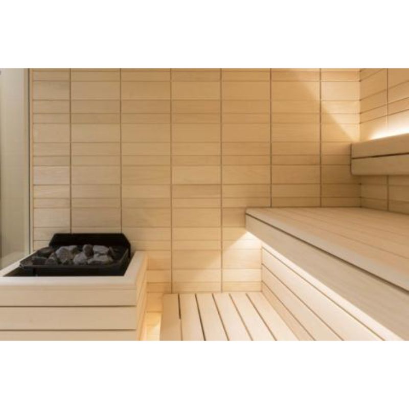 Auroom Electa Indoor Steam Sauna Kit - interior bench and heater