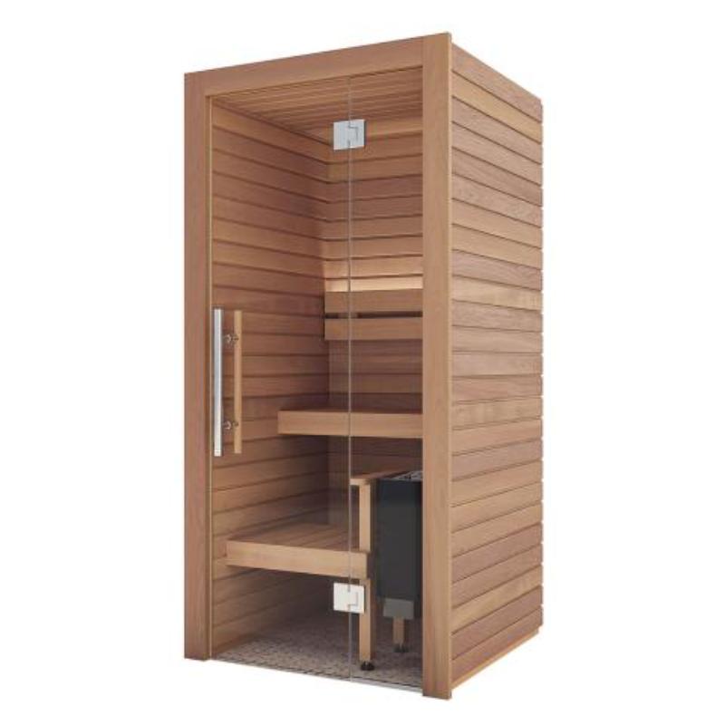 Auroom Cala 1 person Mini Home Sauna - thermo aspen front angle view