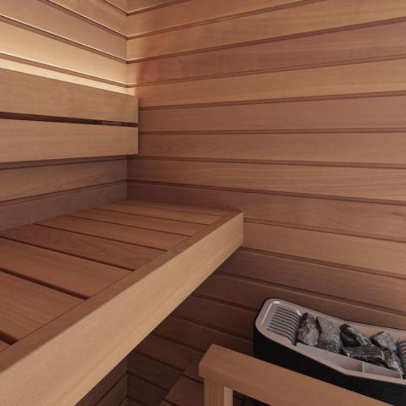 Auroom Cala 1 person Mini Home Sauna - thermo aspen interior close up