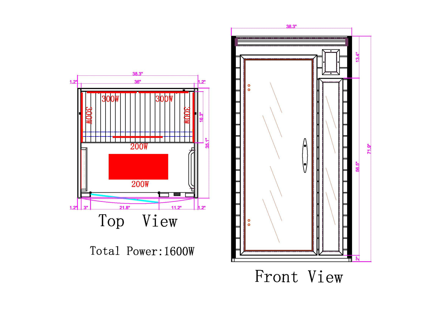 Barcelona dimensions diagram