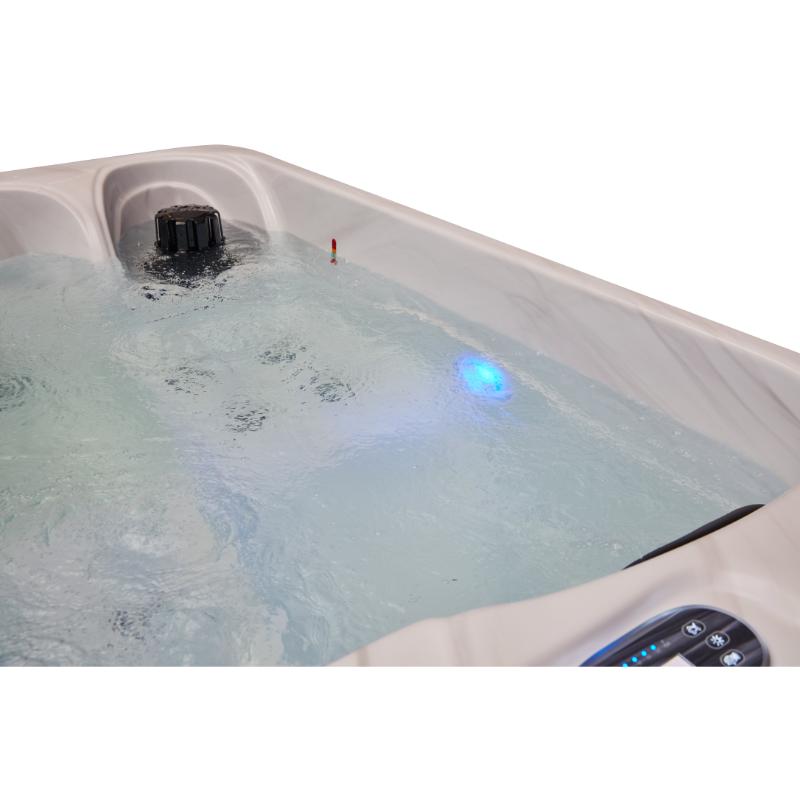 Cashmere 2 Person Hot Tub - angled view of tub interior, water churning in the jets