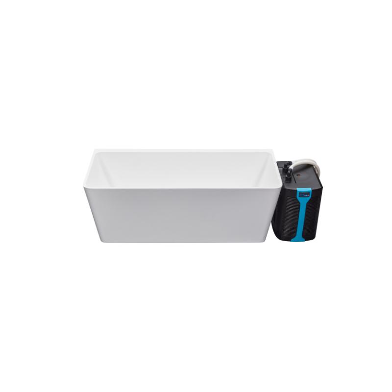 Cold Plunge Pro XL - white tub showing the black chiller on the right end