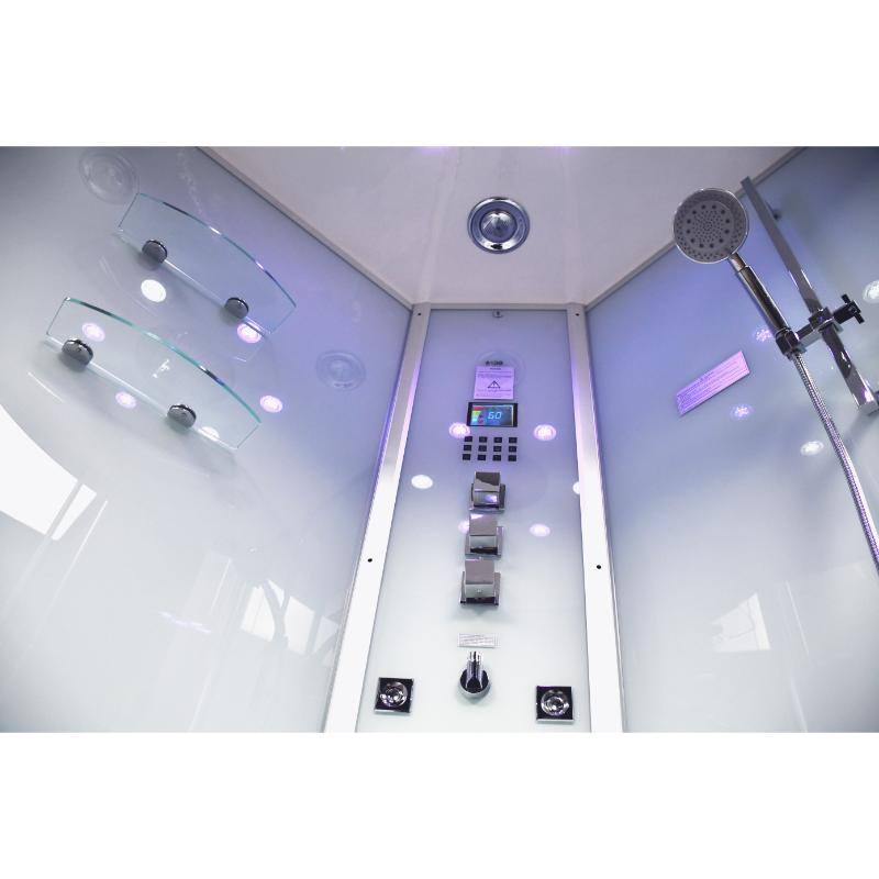 Ariel Platinum DA333 Luxury Steam Shower and Jet Tub - white controls