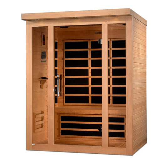 Vila Elite 3 Person Ultra Low EMF Far Infrared Sauna - angled front view