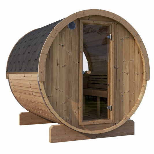 SaunaLife Model E8W | 6 Person Barrel Sauna with Window