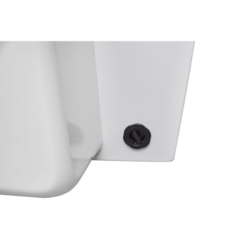 Cold Plunge Pro - showing a drain plug on the exterior of the white tub