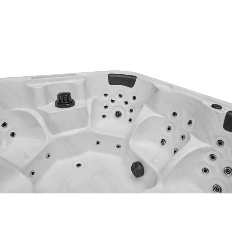 Eclipse 6 Person Hot Tub - interior view of seats, curves and jets.