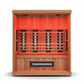 Finnmark 3-4 Person Full-Spectrum Infrared Sauna - cut-away showing interior with red light