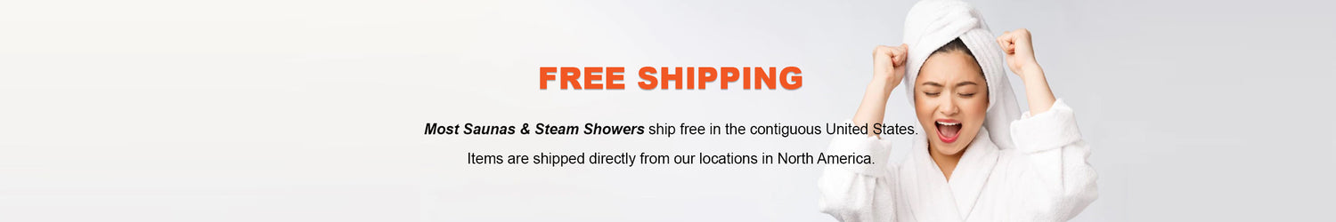 Free Shipping for Most saunas and steam showers - banner