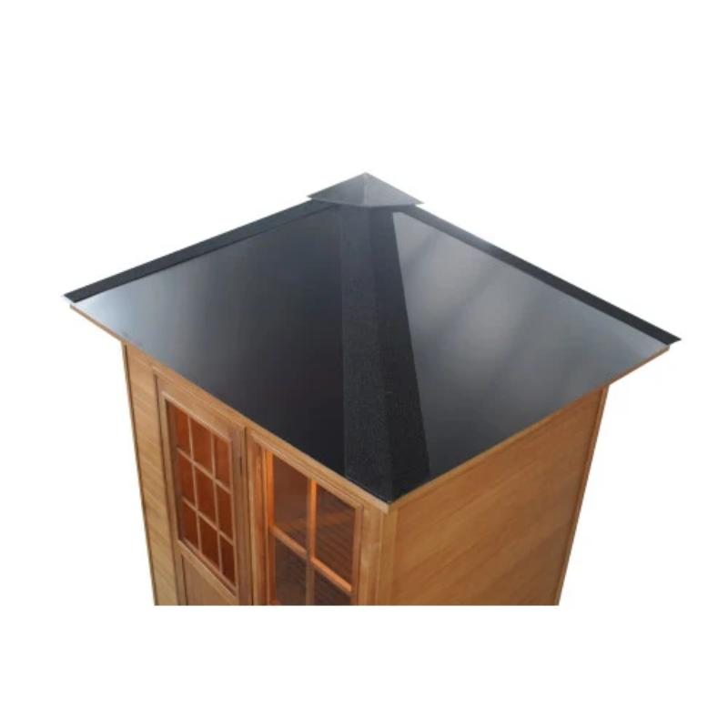 Sunray Freeport 300D1 Outdoor Traditional Steam Sauna - showing the black metal roof