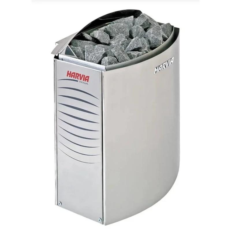 Sunray Freeport 300D1 Outdoor Traditional Steam Sauna - Harvia heater with rocks. No background.