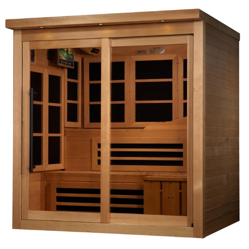 Monaco 6 Person Infrared Sauna - angled view