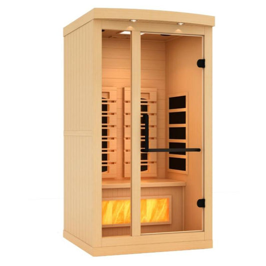 Golden Designs GDI-8010-03 | 1 Person Full Spectrum Infrared Sauna with Himalayan Salt