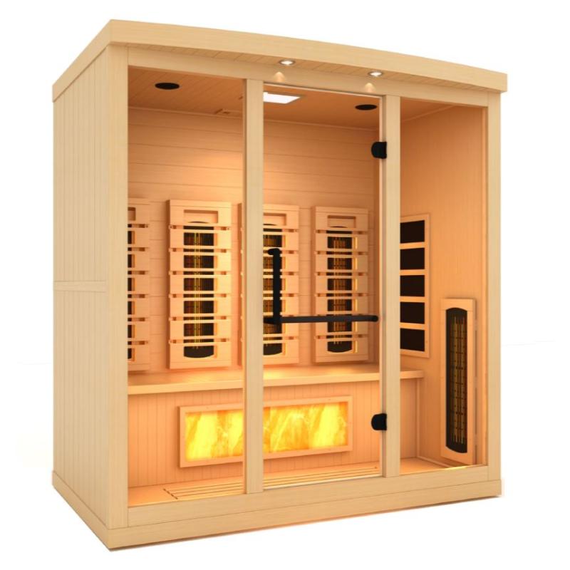 Golden Designs GDI-8040-03 | Indoor 4 Person Full Spectrum Infrared Sauna with Himalayan Salt