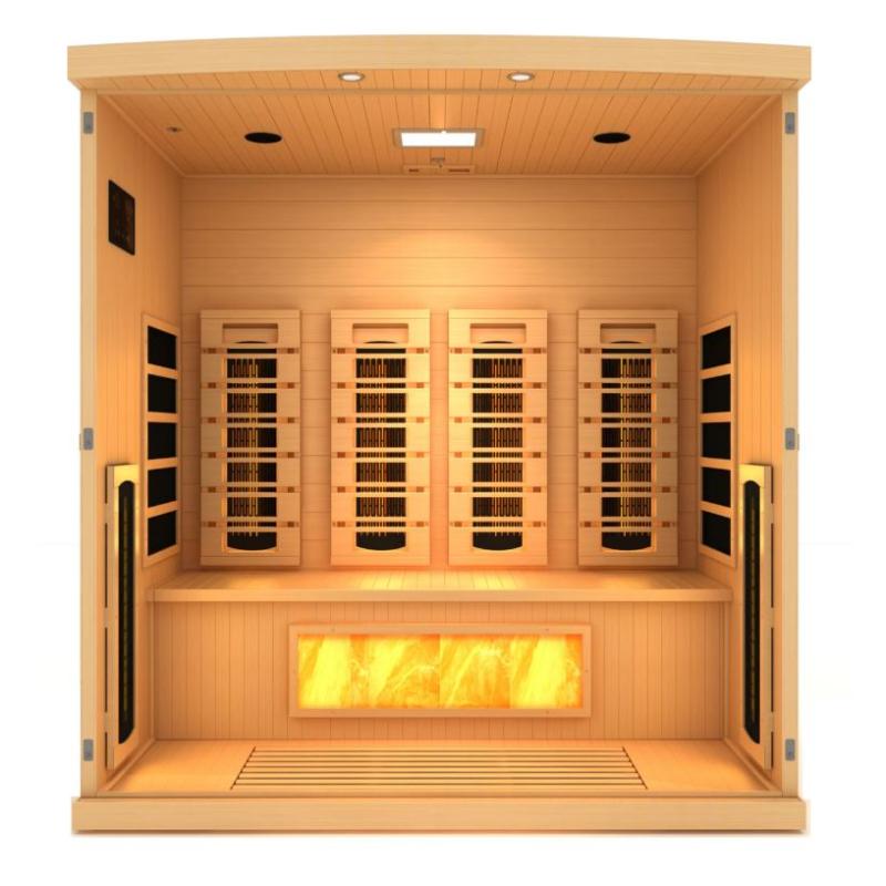 Golden Designs GDI-8040-03 | Indoor 4 Person Full Spectrum Infrared Sauna with Himalayan Salt