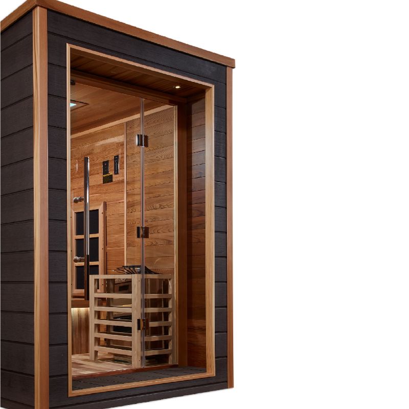 Karlstad 6 Person Hybrid Sauna GDI-8226-01- view of front wall with glass door
