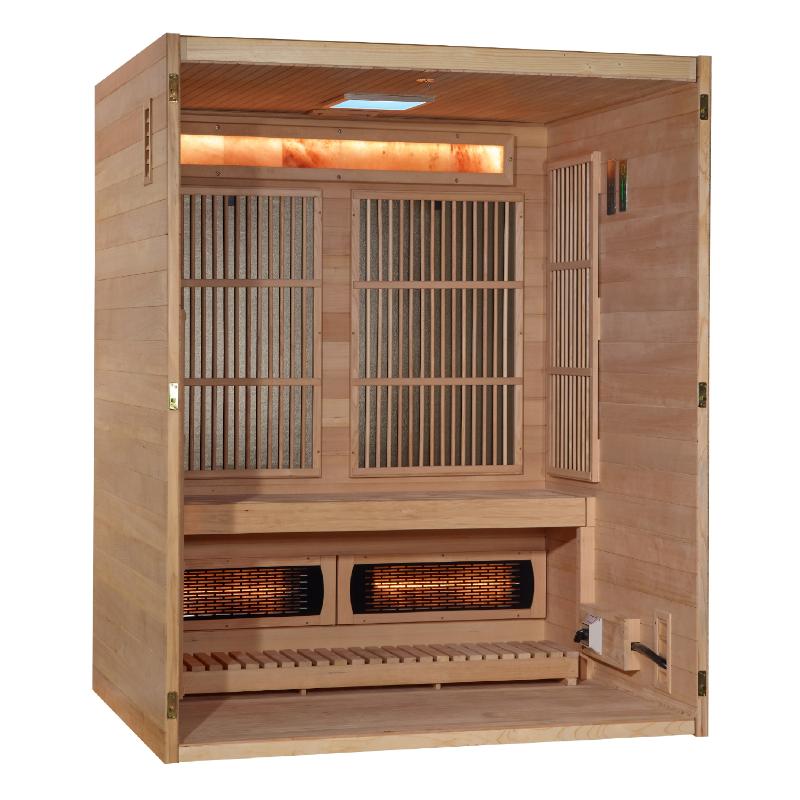 Soria Hybrid Sauna GDI-8330-01 - angled interior cutaway