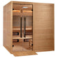 Toledo Hybrid Sauna GDI-8360-01 - angled view of front showing interior through glass doors, and ramp