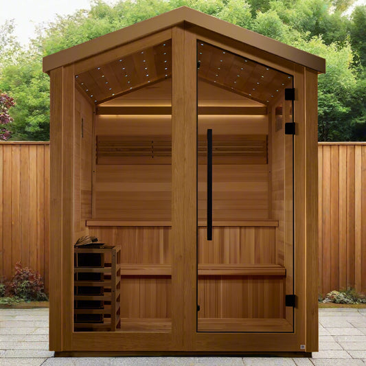 Kaarina Outdoor Steam Sauna GDI-8506-01 - full front view