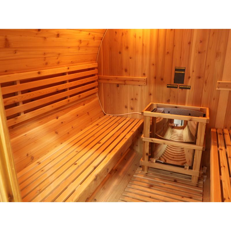 Galley barrel sauna - left bench