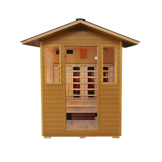 Grandby 300D - 3 person outdoor infrared sauna-full front view