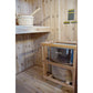 Hampton 300TN Traditional 3 person Sauna Harvia 6kw stove and bench with water bucket on it