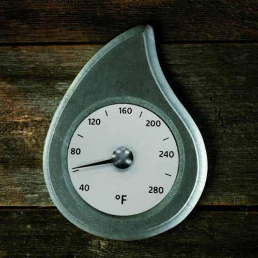 Hukka Pisarainen - Droplet Sauna Thermometer in use