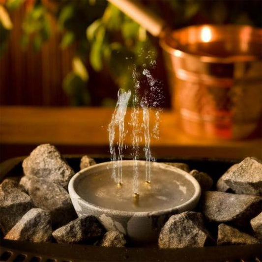 Hukka Saunamaestro - Sauna Fountain and Essence Diffuser in use