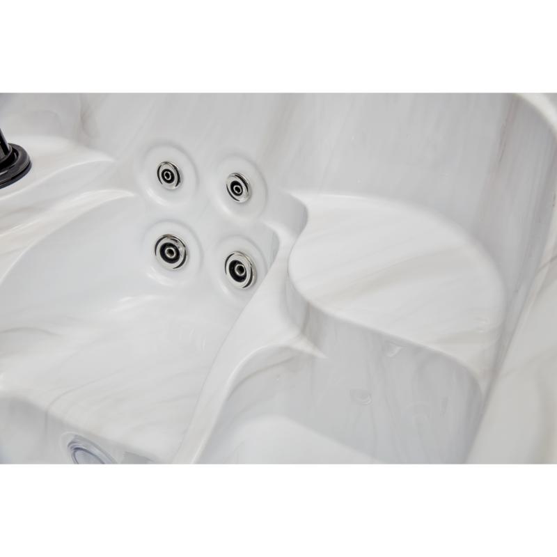 Largo 3 Person Hot Tub - Close up of the interior curves and jets. No water.