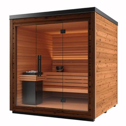 Auroom Mira Large 5 person sauna - front angle view