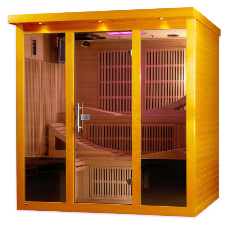 Dynamic Saunas Monaco GDI-6996-01 | 6 Person Infrared Sauna - full view angled