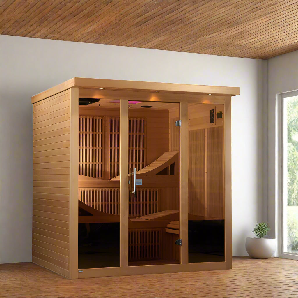 Golden Designs - Monaco Elite GDI-6996-01 | 6 Person Near Zero EMF, Infrared Sauna