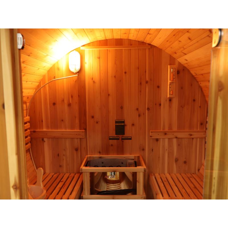 Oasis barrel sauna - interior view