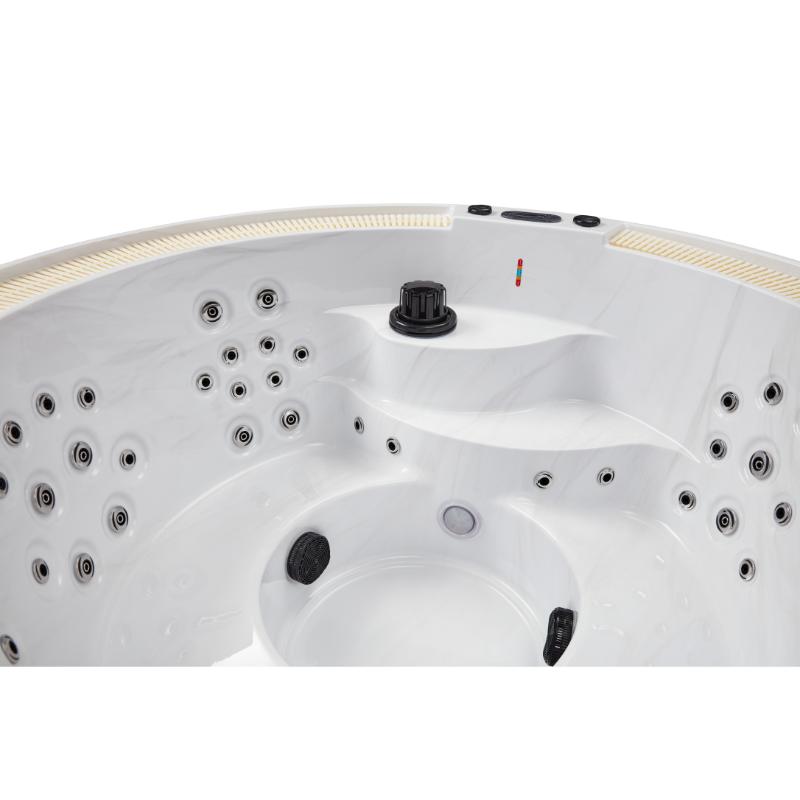 Oscar 6 Person Hot Tub - showing the seat with jets and filter, no water