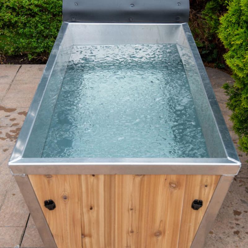 Polar Cold Plunge Tub-showing water and ice in it