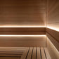Single zone lighting kit - sauna interior showing bench backs with the light strips installed behind them
