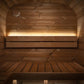 Single zone lighting kit - the interior view of a sauna and the wooden wall with a bench with horizontal backlighting