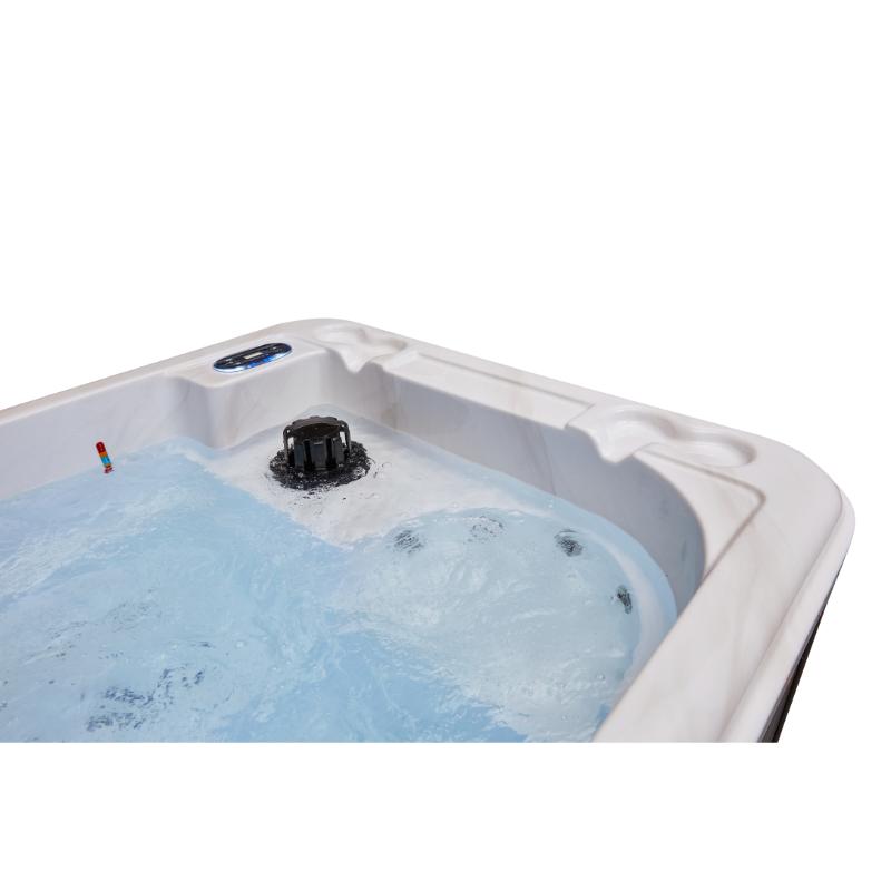 Riley 3 Person Hot Tub - close up of interior with water churning