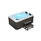 Riley 3 Person Hot Tub - full view, with water and steps beside it