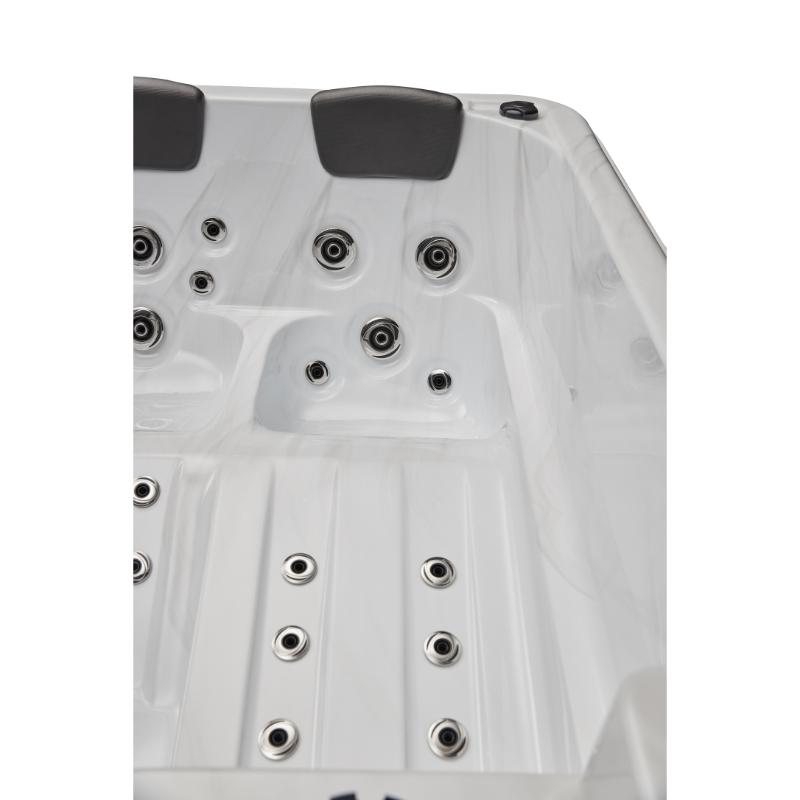 Riley 3 Person Hot Tub - interior of tub showing the jets on sides and bottom