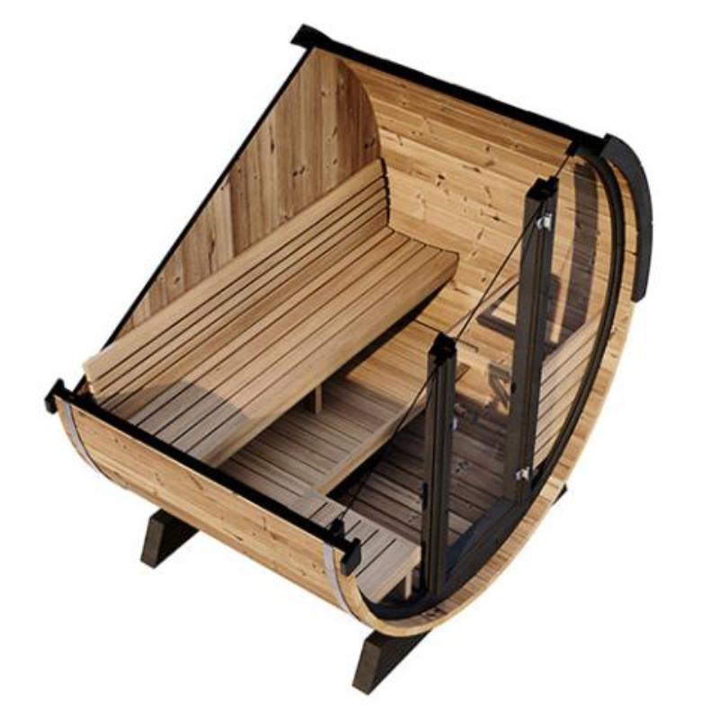 SaunaLife Ergo Barrel Sauna Model EE6G - cut away to inside