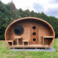 Sauna Life G11 Dome Outdoor Home Sauna - full view from the front with trees in the background