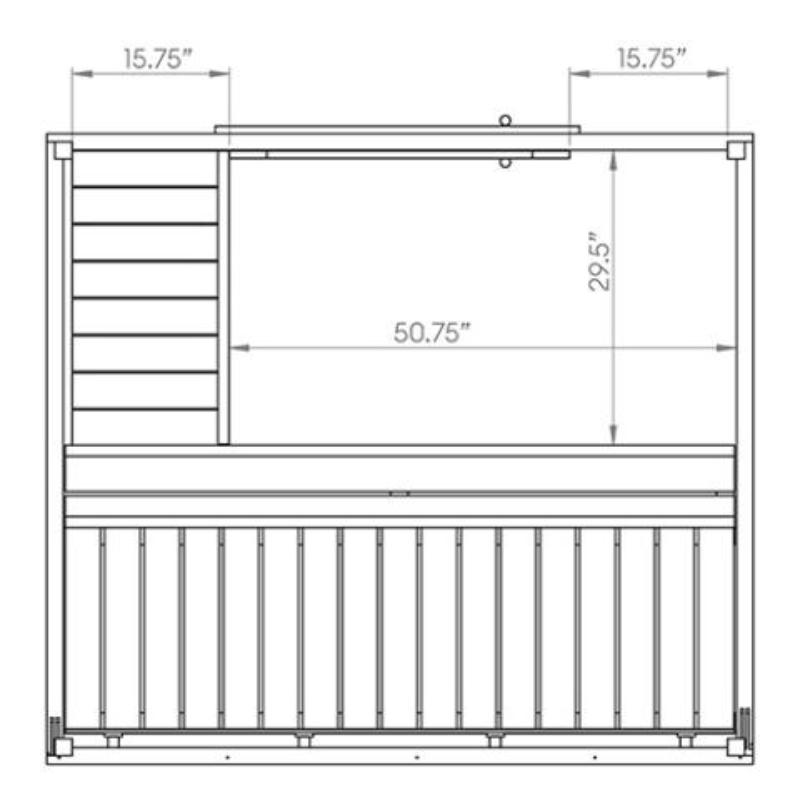 Sauna Life Cube Sauna G2 - dimensions diagram