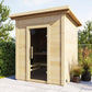 Sauna Life Cube Sauna G2 - full view on a stone patio