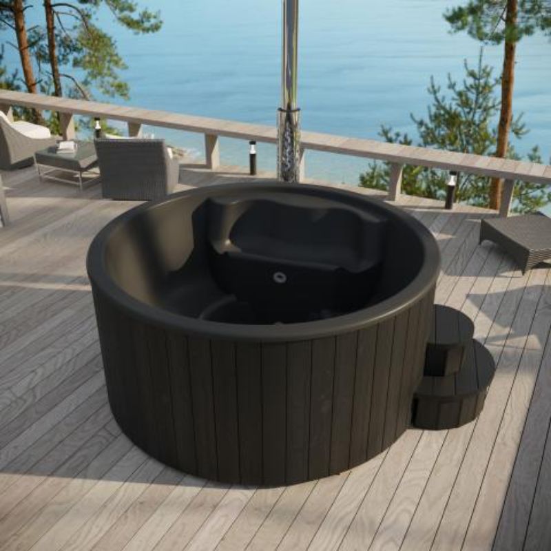 SaunaLife Wood-Fired Hot Tub - top angle view