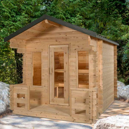 Georgian Outdoor Sauna with Porch - 6 Person | Dundalk CTC88PW