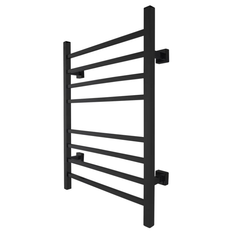 Sierra Black TW-SR08GS-HP Towel Warmer - angled front view