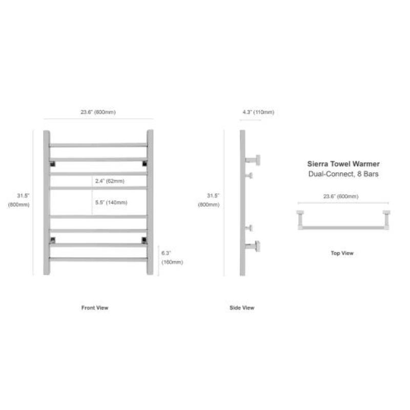 Sierra Polished TW-SR08GS-HP Towel Warmer - specs