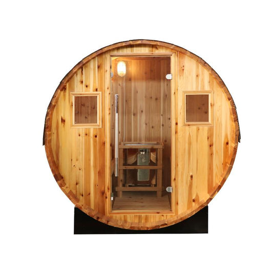 Solace Barrel Sauna - direct front view